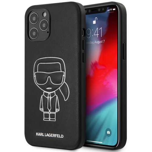 Karl Lagerfeld Originalen ovitek KLHCP12LPCUIKWH za iPhone 12 Pro Max črna trda za&amp;scaron;čita - Karl Iconic Slike