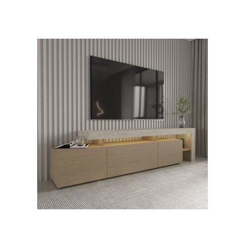 Hanah home TV polica Beliz Travertine Warm Oak Cene