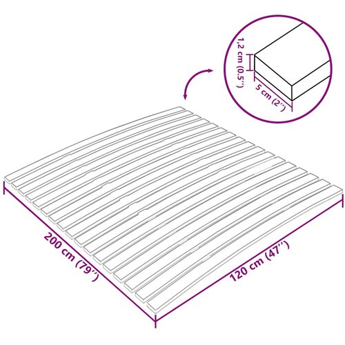  Zamjenske letvice za krevet sa 17 letvica 120x200 cm Slike