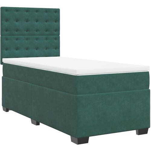 VidaXL Box spring krevet s madracem tamnozeleni 90x190 cm bar&amp;scaron;unasti Slike