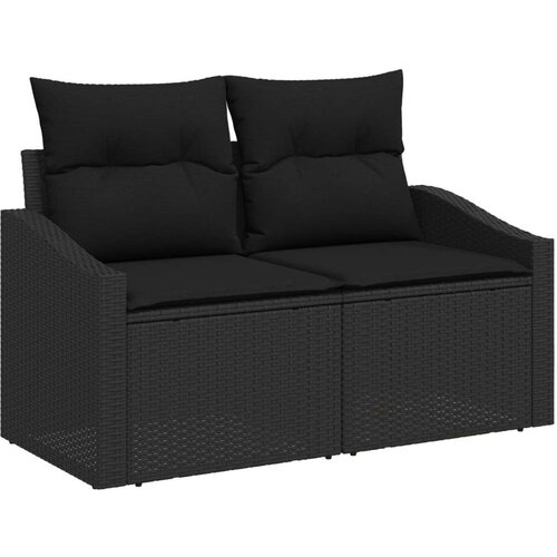 VidaXL set od 5 dijelova za vrtno blagovanje s jastučićima crnog poly ratana Slike