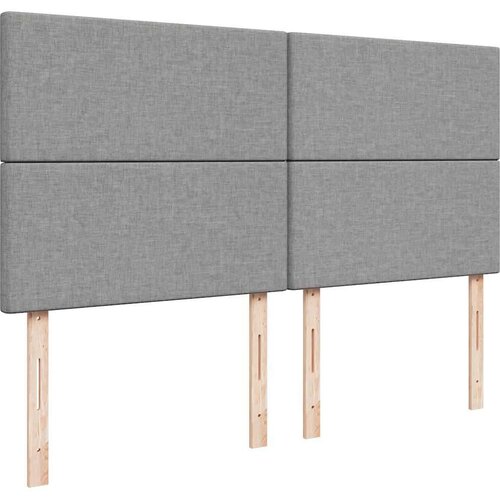 VidaXL okvir kreveta s madracima svijetlosivi 200x200cm od tkanine Slike
