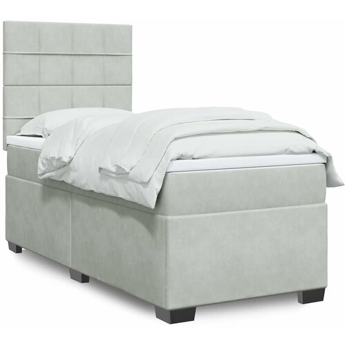 Box spring krevet s madracem svjetlosivi 100x200 cm bar&scaron;unasti Cijene