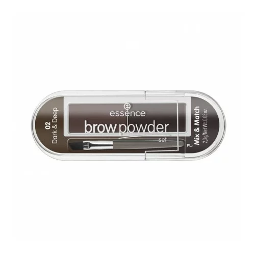 Essence Brow Powder Set paletka senčil za obrvi 2,3 g odtenek 02 Dark & Deep za ženske