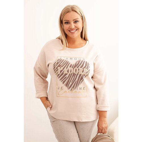 Kesi Włoski Women&amp;#039;s Plus Size washed hoodie with a print graphite Slike