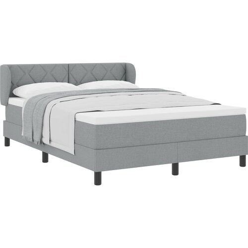 vidaXL Box Spring Postelja z Mattresom Svetlo Siva 160x200 cm Tkanina Cene