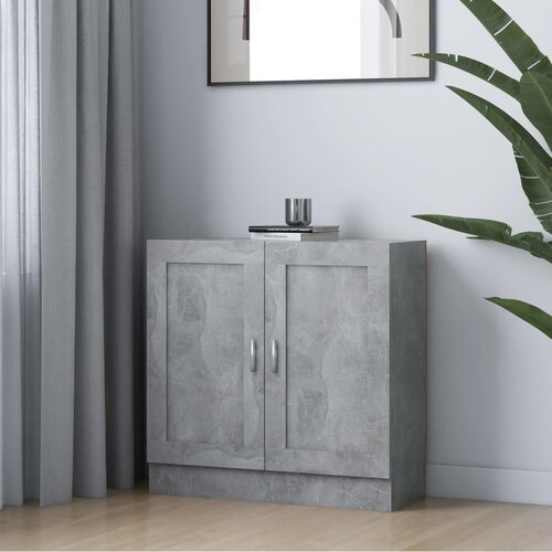 VidaXL Ormarić za knjige siva boja betona 82,5 x 30,5 x 80 cm iverica Slike