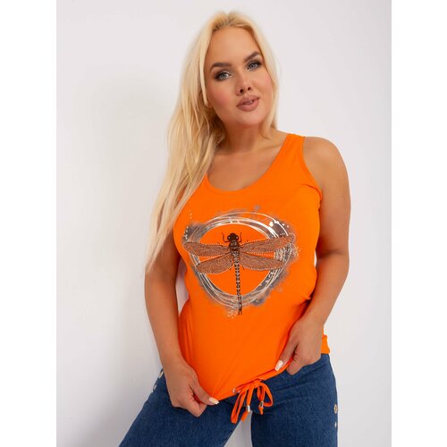 Fashion Hunters Orange women's plus-size top with print Slike