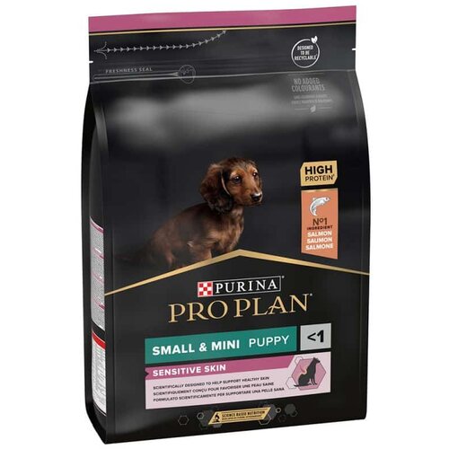 Purina PRO PLAN Dog Small/Mini Puppy Sensitive Skin Losos - 3 kg Slike