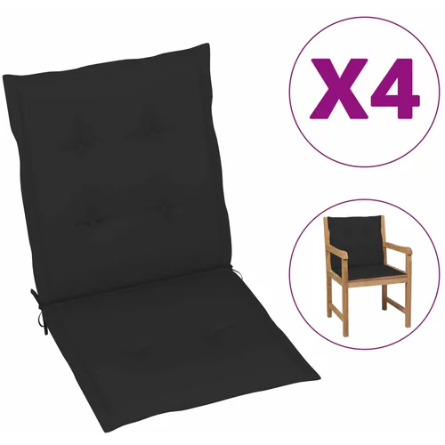 vidaXL Blazine za vrtne stole 4 kosi črne 100x50x3 cm