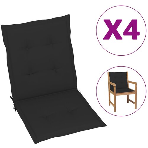 VidaXL jastuci za vrtne stolice 4 kom crni 100 x 50 x 3 cm Slike