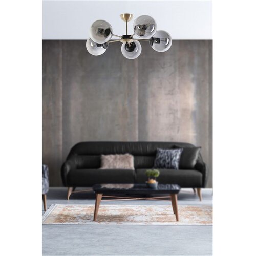 Opviq Venüs 5 Li Füme Camlı Avize CopperFume Chandelier Cene