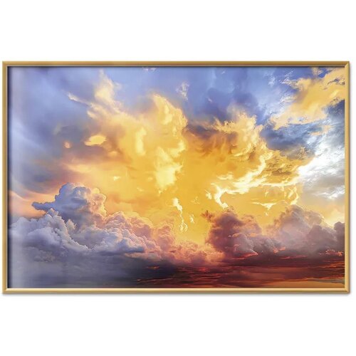  Plakat Beautiful Sunset - clouds in warm shades 30x21 Zlatni okvir Slike