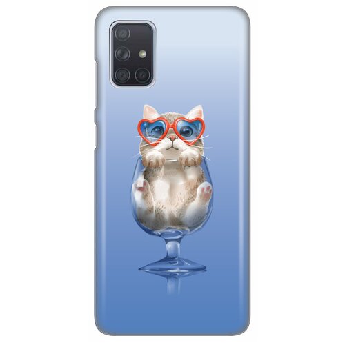 silikonska maska za Samsung A715F Galaxy A71 Fuy Cat Print plava Slike
