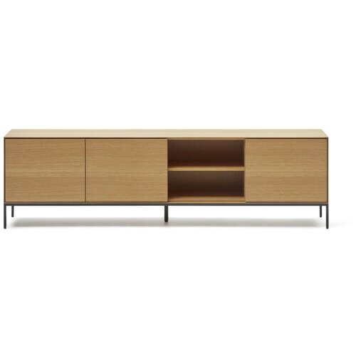 Kave Home TV omarica v hrastovem dekorju v naravni barvi 195x55 cm Vedrana &amp;ndash; Slike