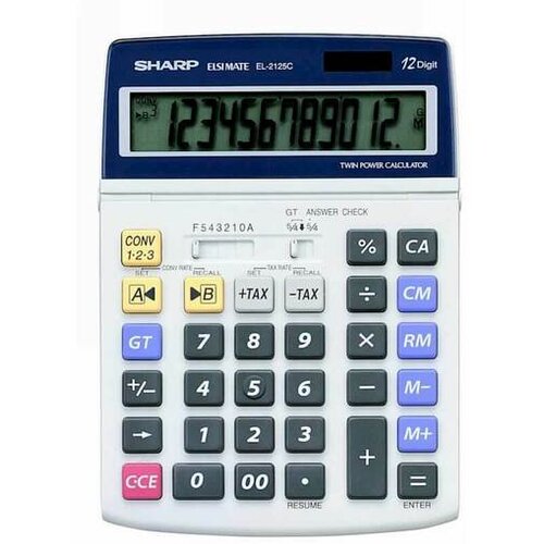 Sharp Kalkulator el2125c, 12m, namizni EL2125C Cene