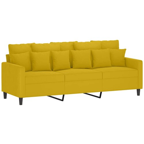  2-dijelni set sofa s jastucima žuti bar&amp;scaron;unasti Žuta Slike