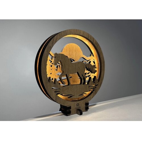  Li-Go 23598/DUB2 - LED prigu&amp;scaron;iva stona dekoracija LED/12W/230V 20x22 cm hrast Slike