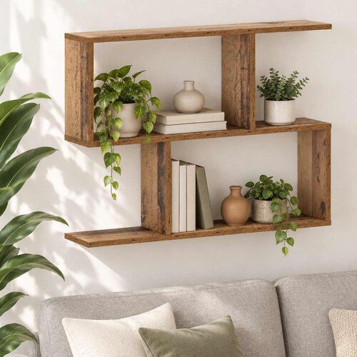  Zidna polica Drvo hrasta 72 x 17 x 55.5 cm prerađeno drvo Slike