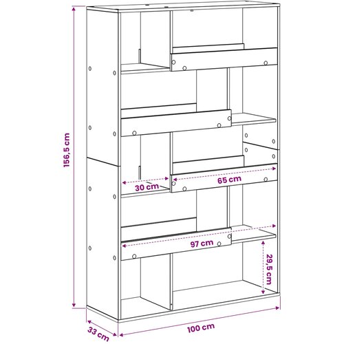  Polica za knjige 100 x 33 x 156,5 cm Konstruirano drvo Slike