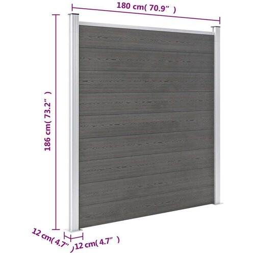 VidaXL vrtna ograda WPC 180 x 186 cm siva Slike