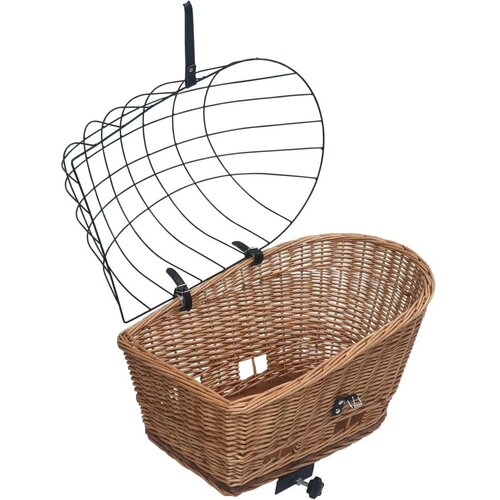 VidaXL Stražnja ko&amp;scaron;ara za bicikl s pokrovom 55x31x36 cm prirodna vrba Slike