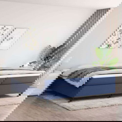  Za krevet s oprugama plavi 200x200 cm od tkanine Slike