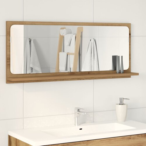 vidaXL ogledalo za kopalnico umetni hrast les 90 x 10.5 x 37 cm ogledalo Cene