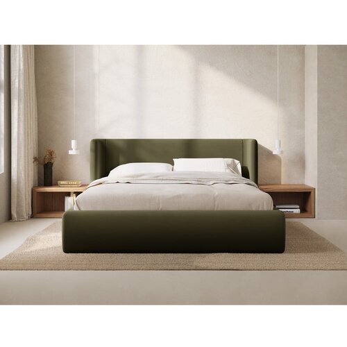Windsor &amp;amp; Co Sofas Zelena oblazinjena zakonska postelja s prostorom za shranjevanje z letvenim dnom 180x200 cm Jason &amp;ndash; Slike