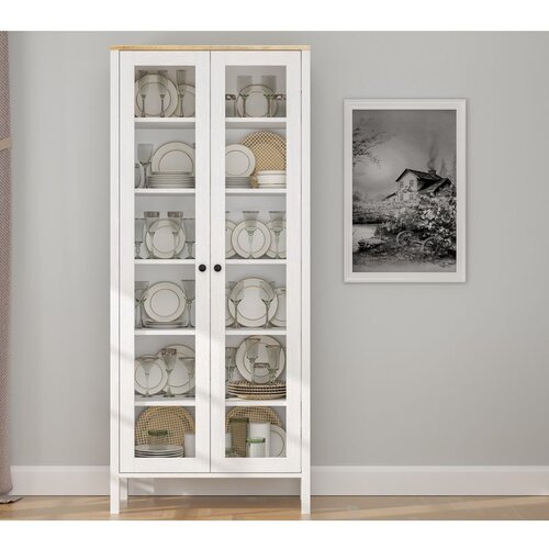 Hanah home FRN-20074 woodenwhite bookshelf Slike