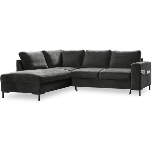 Miuform Tamno siva bar&amp;scaron;unasti sklopiva kutna garnitura (s lijevim kutom) Lofty Lilly &amp;ndash; Slike