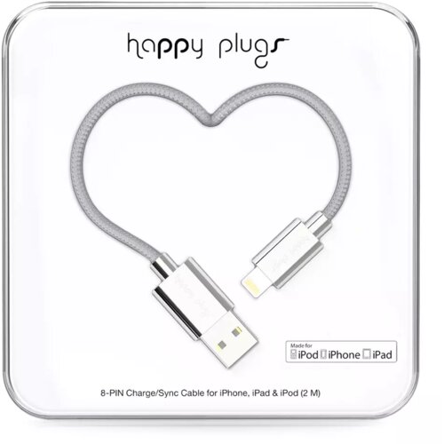 Happy Plugs Lightning kabel 2.0m, Silver Cijene