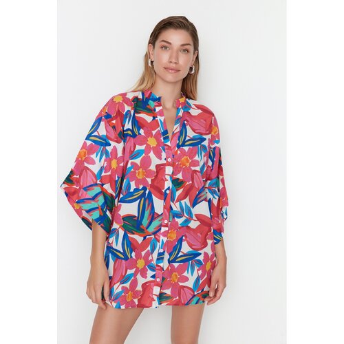 Trendyol Floral Patterned Shirt Beach Dress Slike
