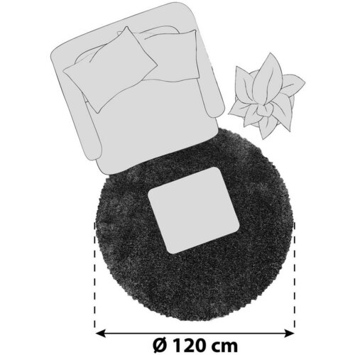 XXXL Preproga Fluffy, &amp;Oslash; 120cm, Siva Slike
