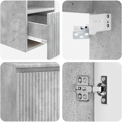  Set ormarića za kupaonicu 3 kom. Betonska siva 49,5 x 44,5 x 65,5 cm Slike