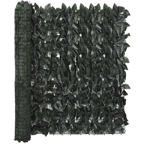 vidaXL Balkonsko platno s temno zelenim listjem 500x100 cm Cene