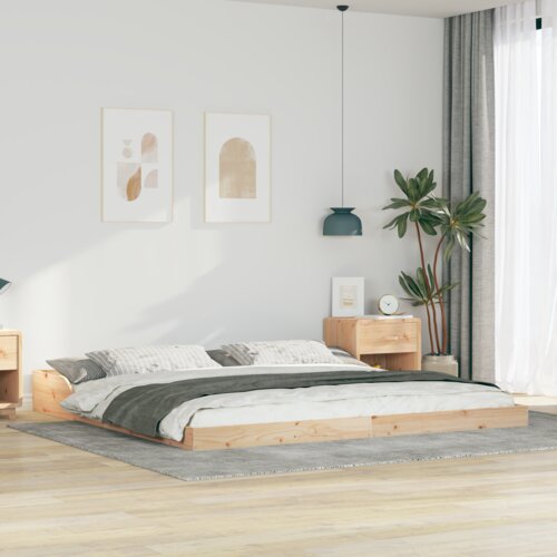 vidaXL Krevetna konstrukcija Smeđa 200 x 200 cm Borova drva Cene