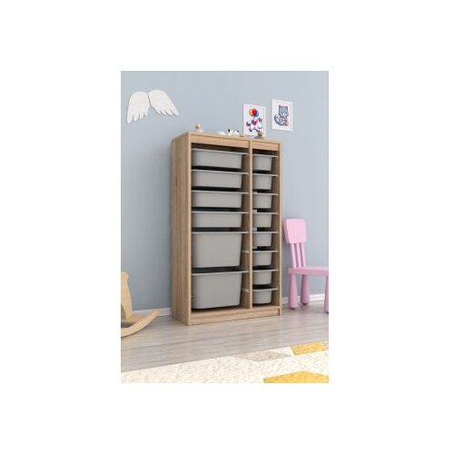 Hanah home Montana Xs 2D4N8U višenamjenska komoda, 69 x 112,2 x 29,6 cm, smeđe-siva Cene