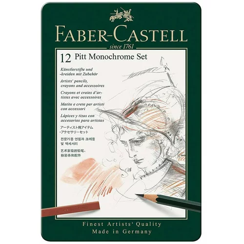 Faber-castell Set grafitnih svinčnikov Monochrome Pitt, 12 kosov