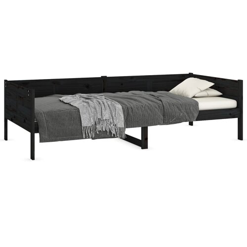  Dnevni ležaj od masivne borovine crni 90 x 190 cm Slike