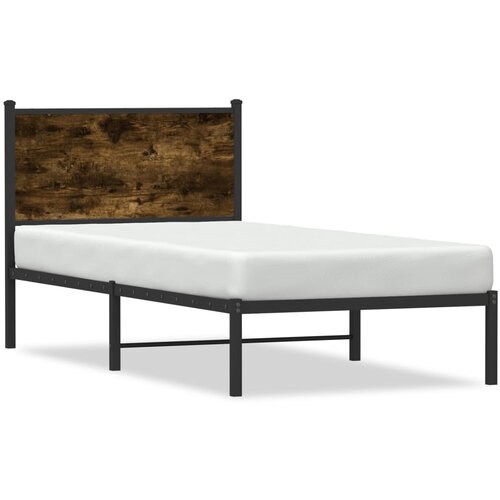 VidaXL Metalni okvir kreveta s uzglavljem boja hrasta 80 x 200 cm Slike