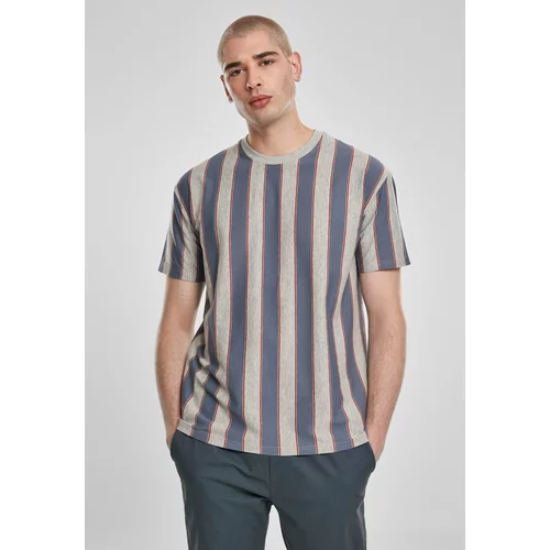 Urban Classics Plus Size Printed Oversized Bold Striped T-Shirt vintageblue