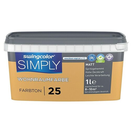 SWINGCOLOR Boja za zid Simply (Narančasta br. 25, Mat, 1 l) Cijene