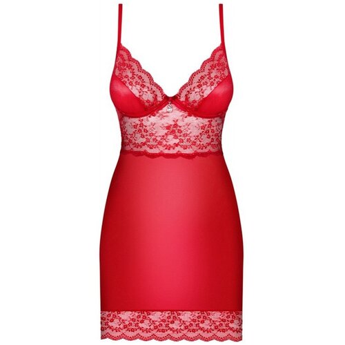 Obsessive Lovica - čipkasta spavaćica s tangama (crvena) - L/XL Cijene