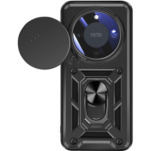 Oem Mayaxess, Ovitek za Honor Magic 8 Lite &amp;ndash; drsni pokrov kamere in magnetni obroč, Črna, (5000273974) Slike