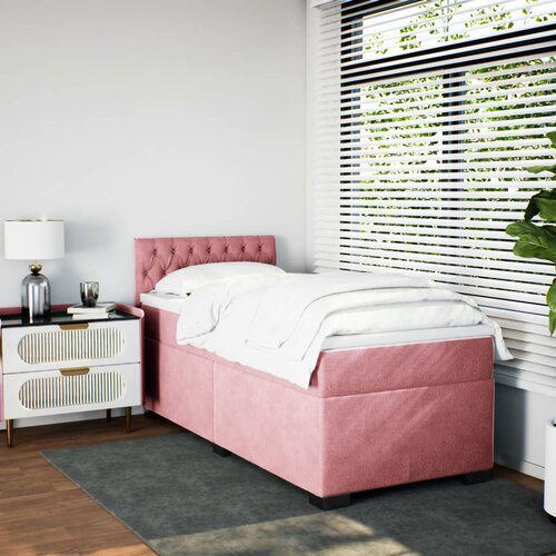 Box spring krevet s madracem ružičasti 80 x 200 cm bar&amp;scaron;unasti Slike
