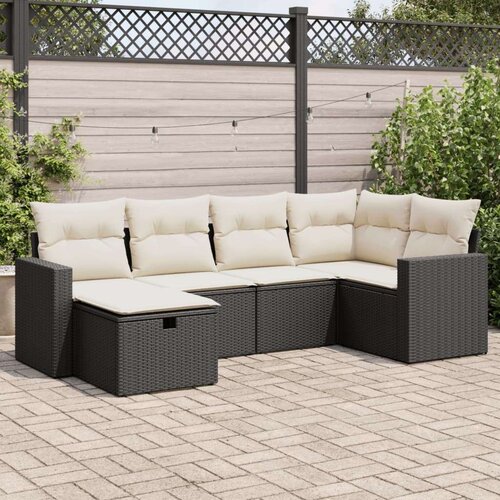  6-dijelni set vrtnih sofa s jastucima crni od poliratana Cijene