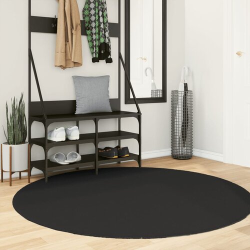 VidaXL Preproga HUARTE s kratkimi vlakni mehka pralna črna &amp;Oslash; 160 cm Slike