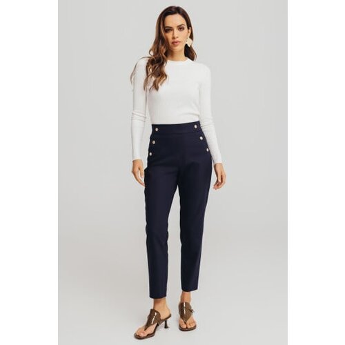 Legendww ženske  teget pantalone sa zlatnim detaljima 2469-9146-05 Cene