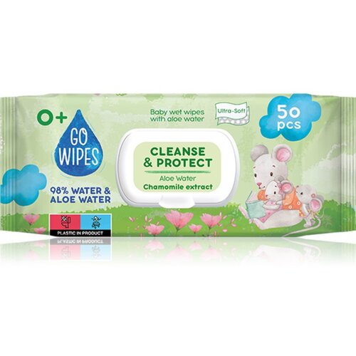 GOWipes Cleanse & Protect Chamomile extract otroški nežni vlažni robčki z aloe vero 50 kos Cene
